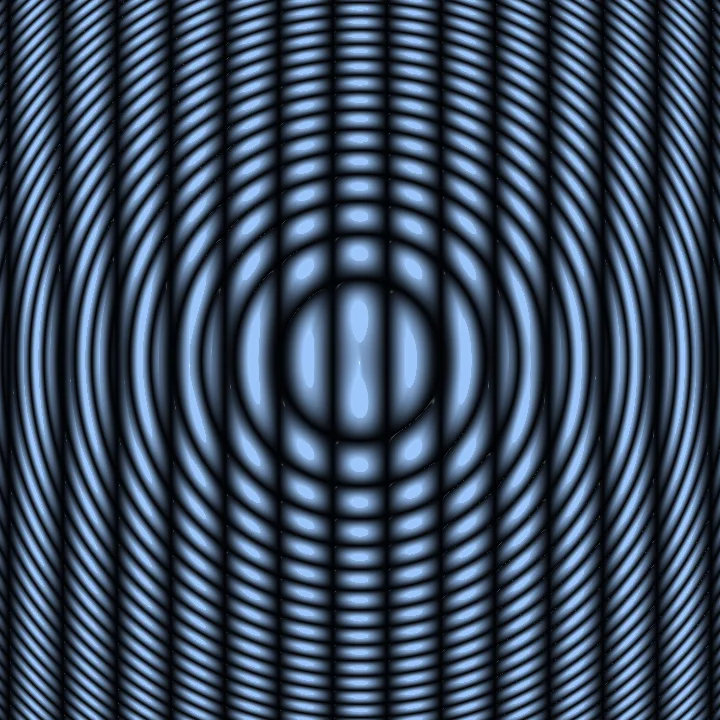 zone-plate moiré — a Newton-ring beat