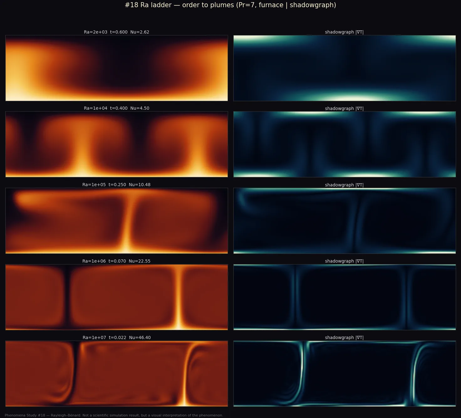 the Ra ladder — order to plumes, five decades of drive
