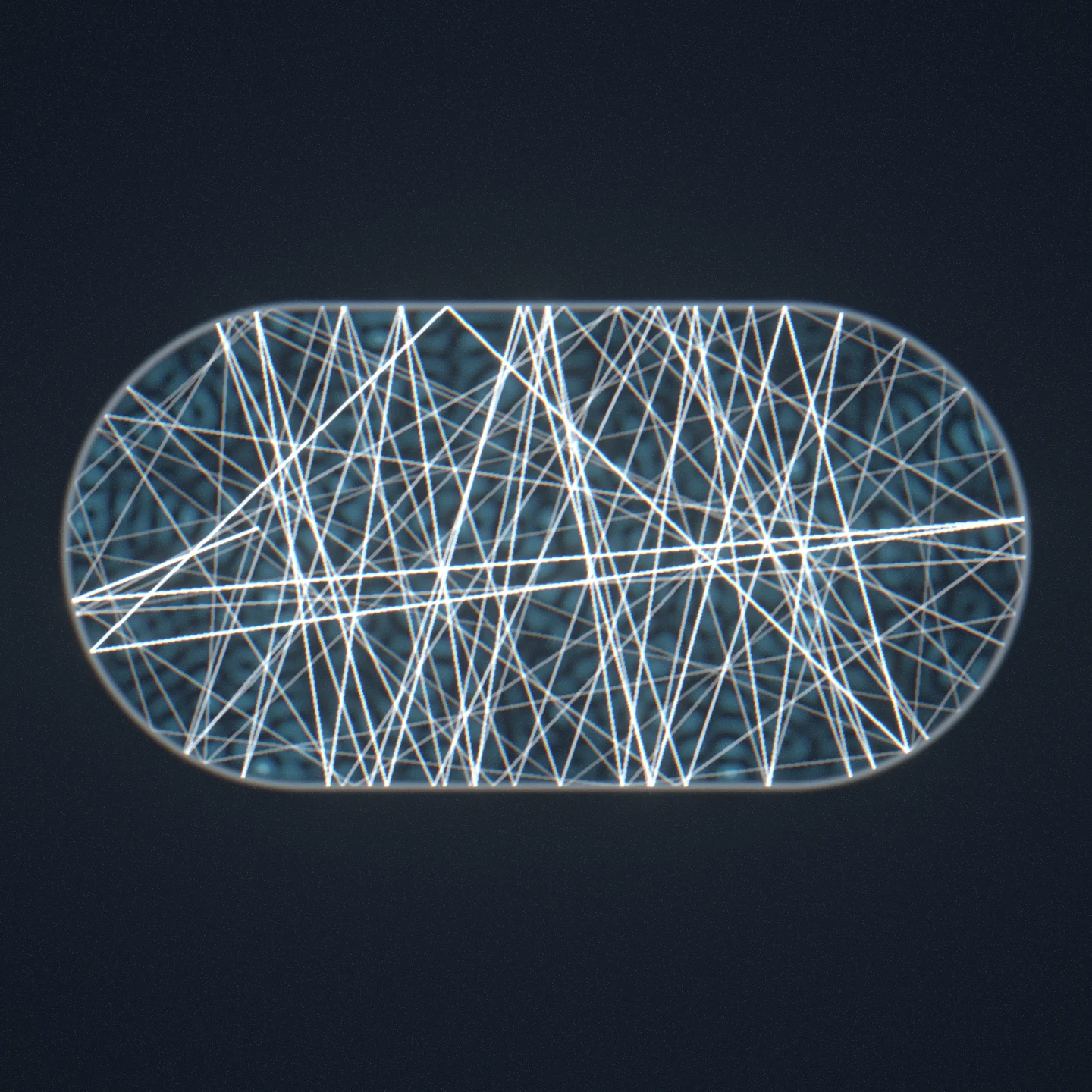 one classical ray, 130+ bounces — ergodicity over a dim spectral chord