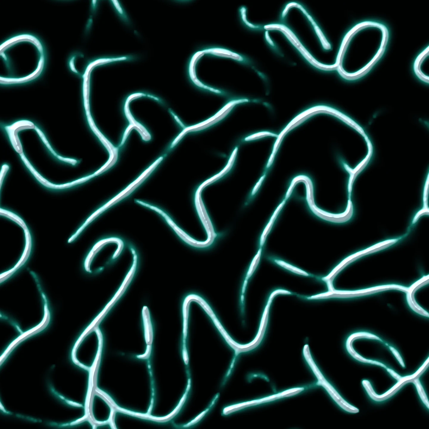 fine tangle — short sensor offset, luminous dendrites in teal