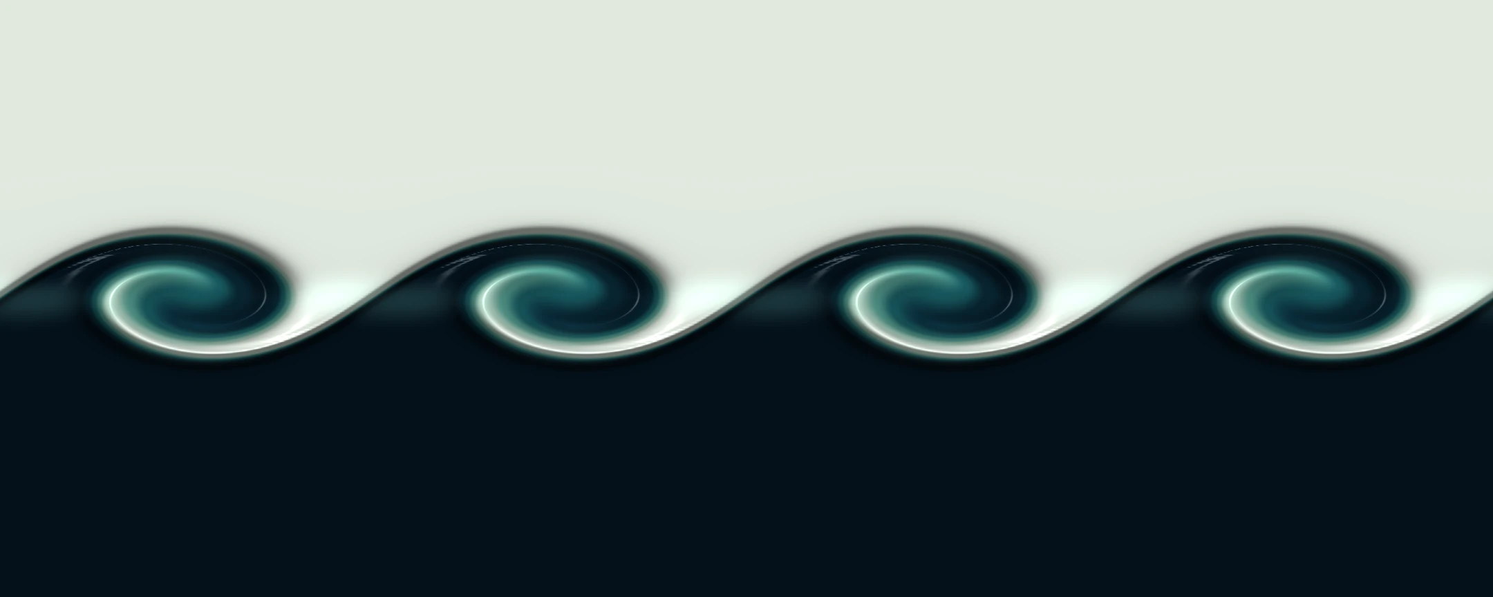 the roll-up — four cat's-eye billows at full wind