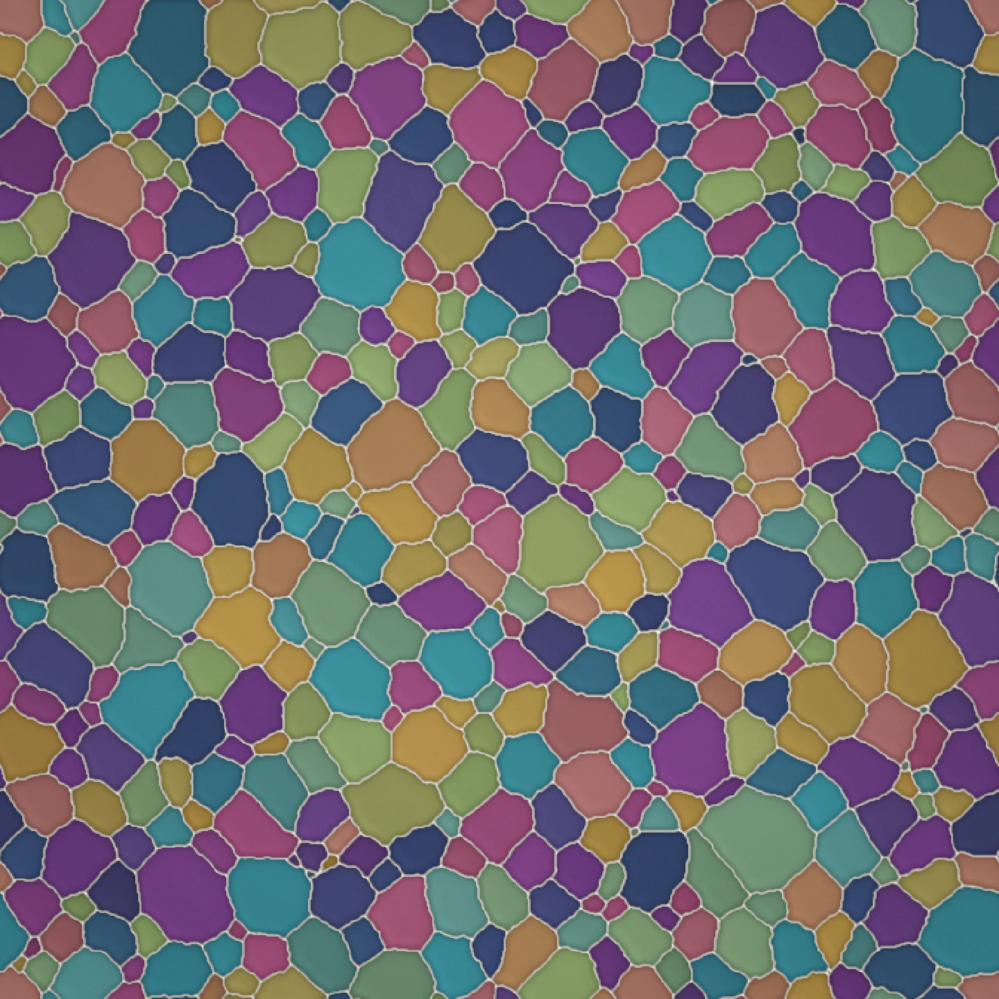 the working froth — hue is crystallographic orientation, as an anodised section reads under crossed polars