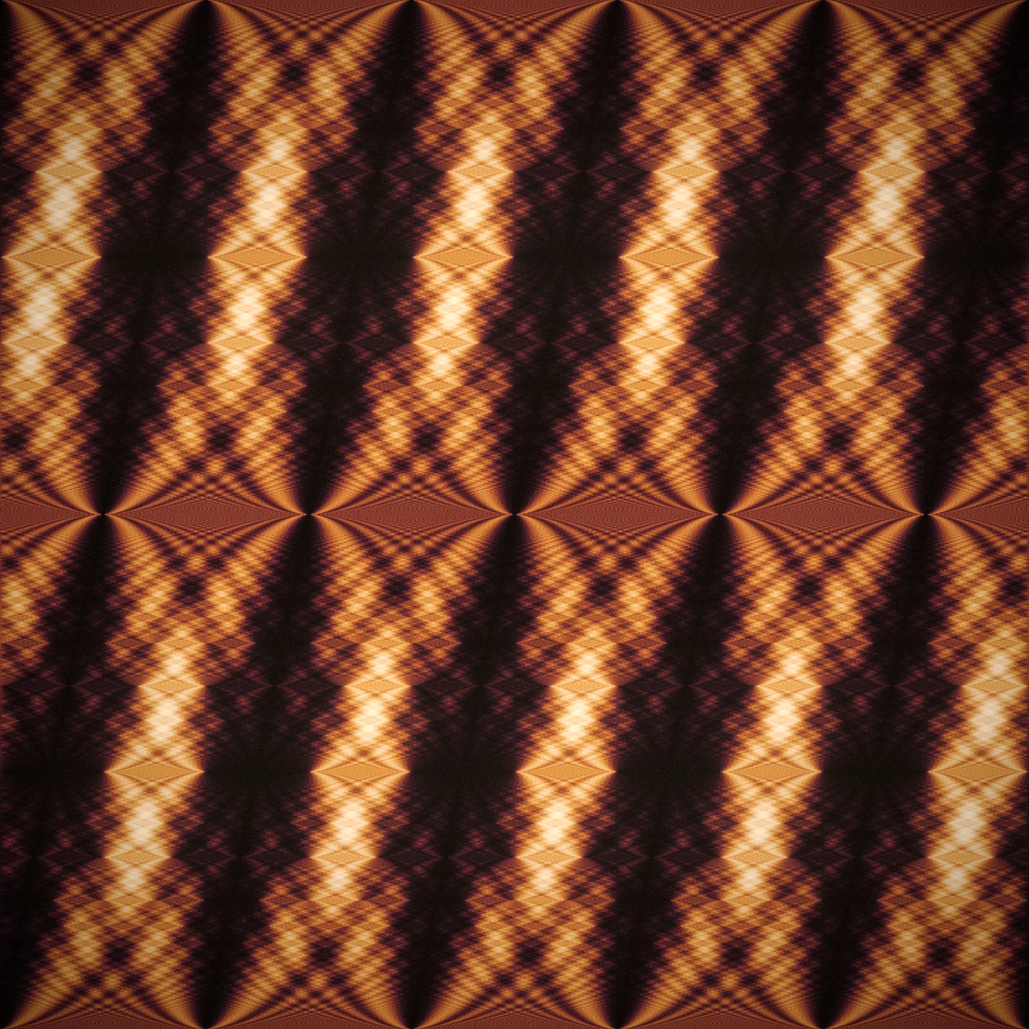 the chevron — a blazed grating exposes the carpet's glide symmetry as diagonal weave