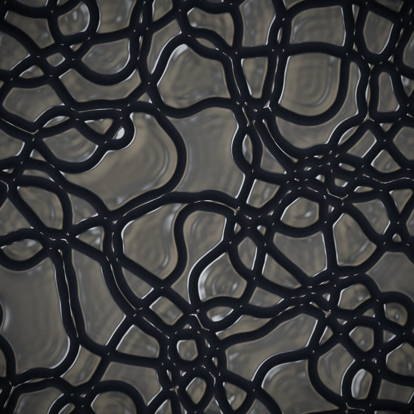 the fine net — the same liquid answering a faster shake with smaller cells